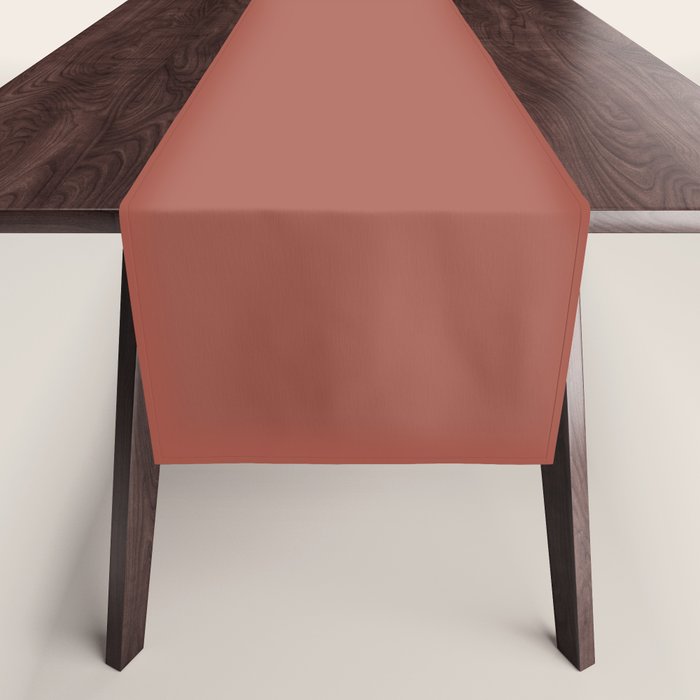 Rich Warm Burnt Sienna Adobe Clay Earth Tone Solid  Table Runner Gallery Image 1