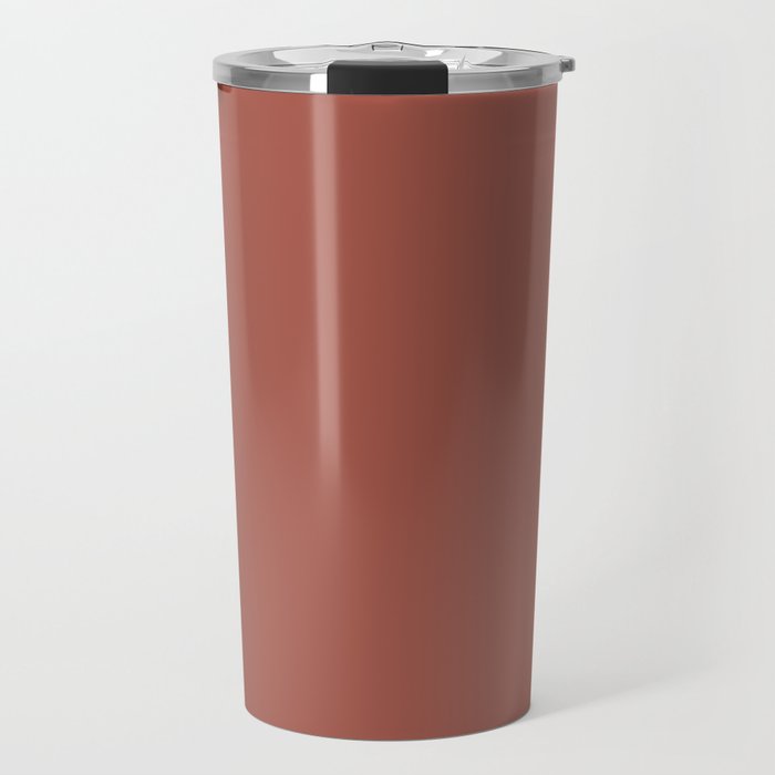 Rich Warm Burnt Sienna Adobe Clay Earth Tone Solid  Travel Mug Gallery Image 1