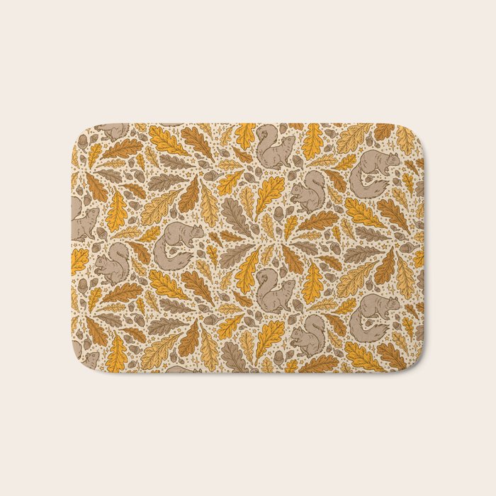 Oak & Squirrels | Autumn Yellows Palette Bath Mat Gallery Image 1