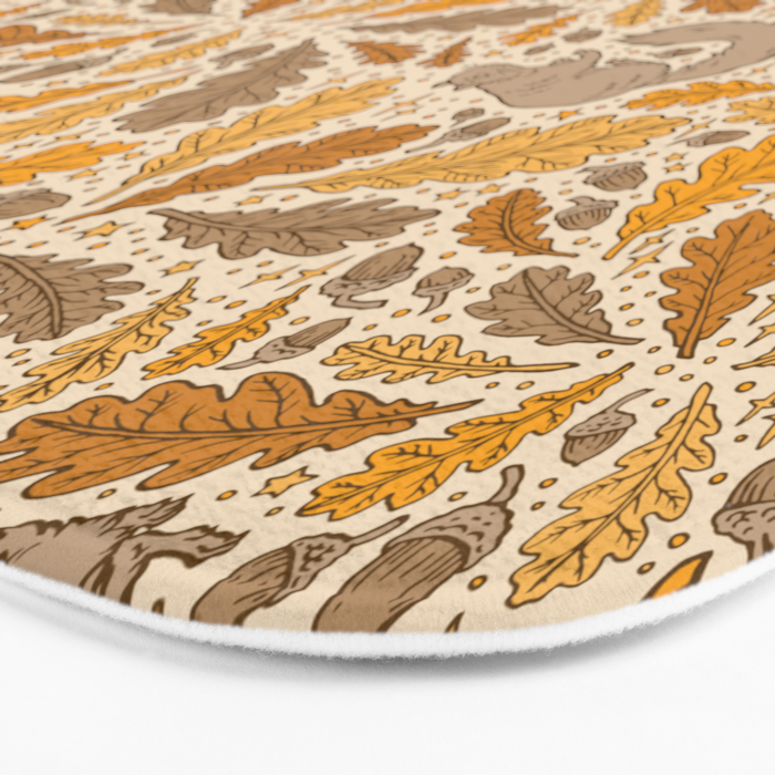 Oak & Squirrels | Autumn Yellows Palette Bath Mat Gallery Image 3