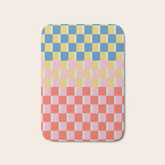 Colorful Checkerboard Bath Mat Gallery Image 1