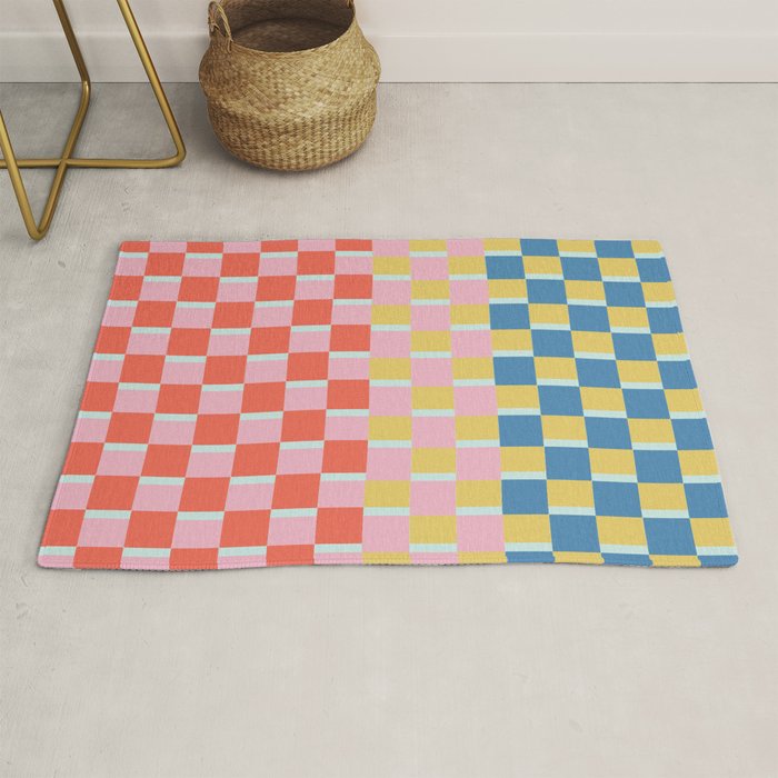 Colorful Checkerboard Rug Gallery Image 1