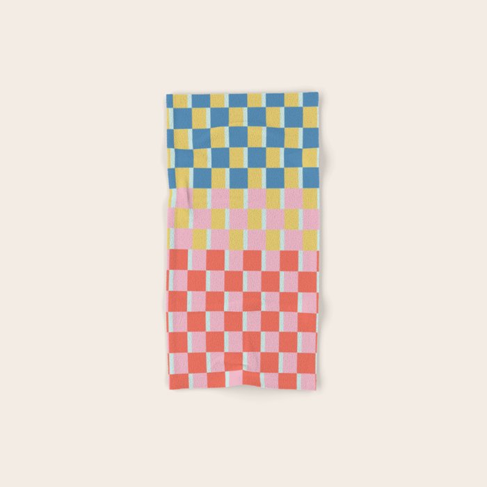Colorful Checkerboard Bath Towel Gallery Image 1