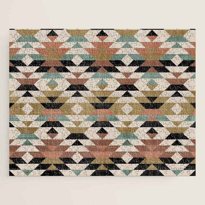 Southwestern Pattern, Boho Prints Jigsaw Puzzle Gallery Image 1
