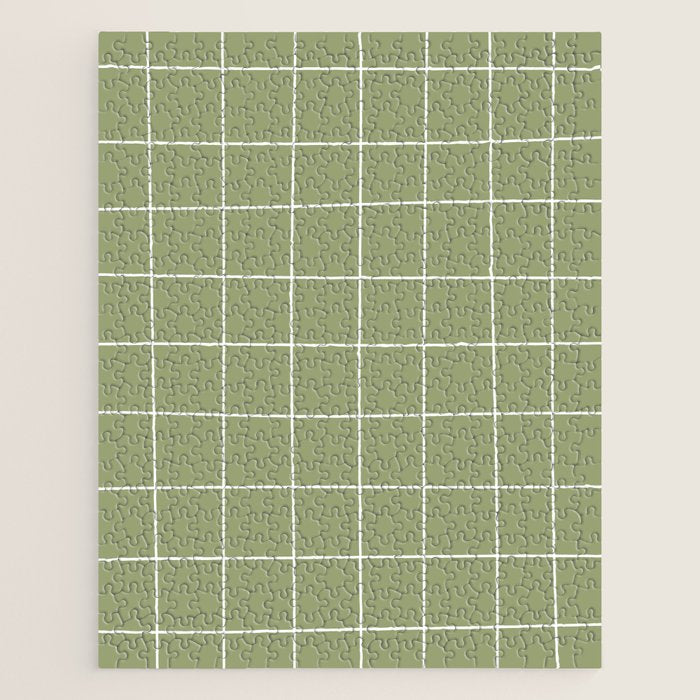 Hand Drawn Grid Green Jigsaw Puzzle Gallery Image 1