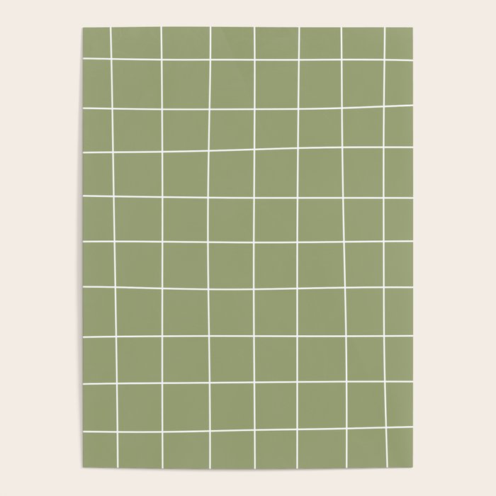 Hand Drawn Grid Green Poster Gallery Image 4