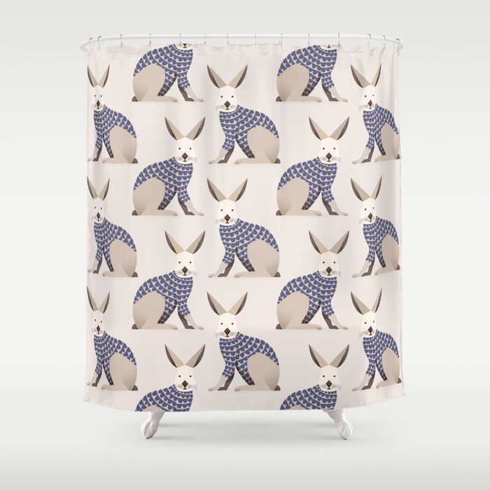 Whimsical European Hare Shower Curtain Gallery Image 1