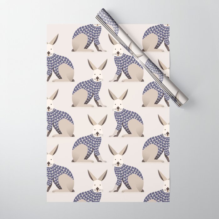 Whimsical European Hare Wrapping Paper Gallery Image 1
