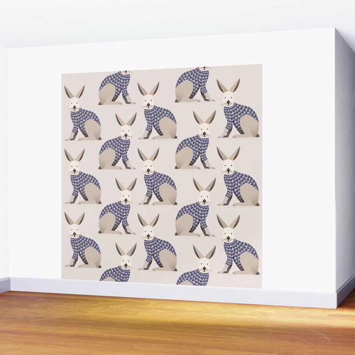 Whimsical European Hare Wall Mural Gallery Image 2