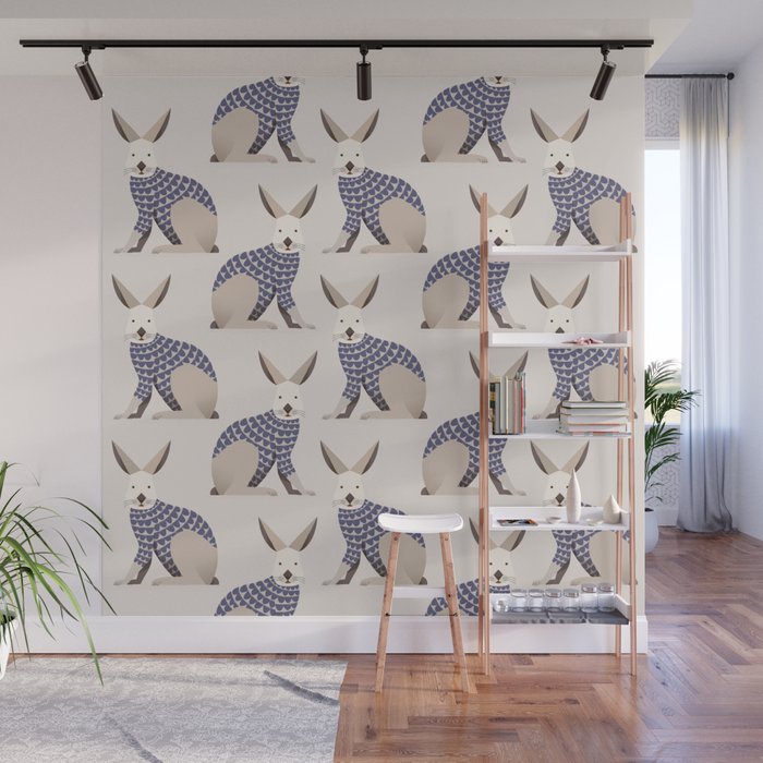 Whimsical European Hare Wall Mural Gallery Image 1