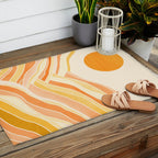 Golden Mountain Sunset / Abstract Landscape Outdoor Rug Gallery Image 2