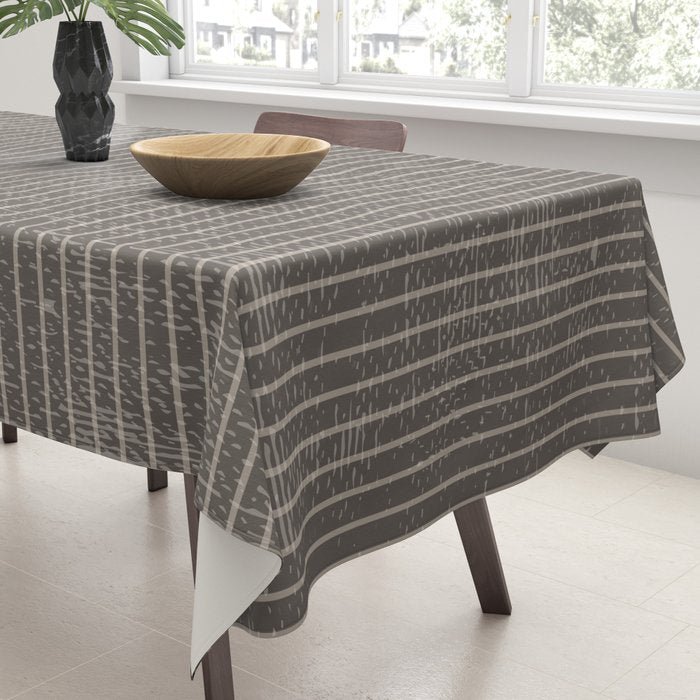 Vintage pastel brown abstract geometrical stripes Tablecloth Gallery Image 3