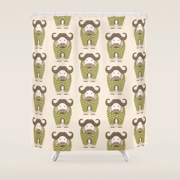 Whimsical Cape Buffalo Shower Curtain Gallery Image 1