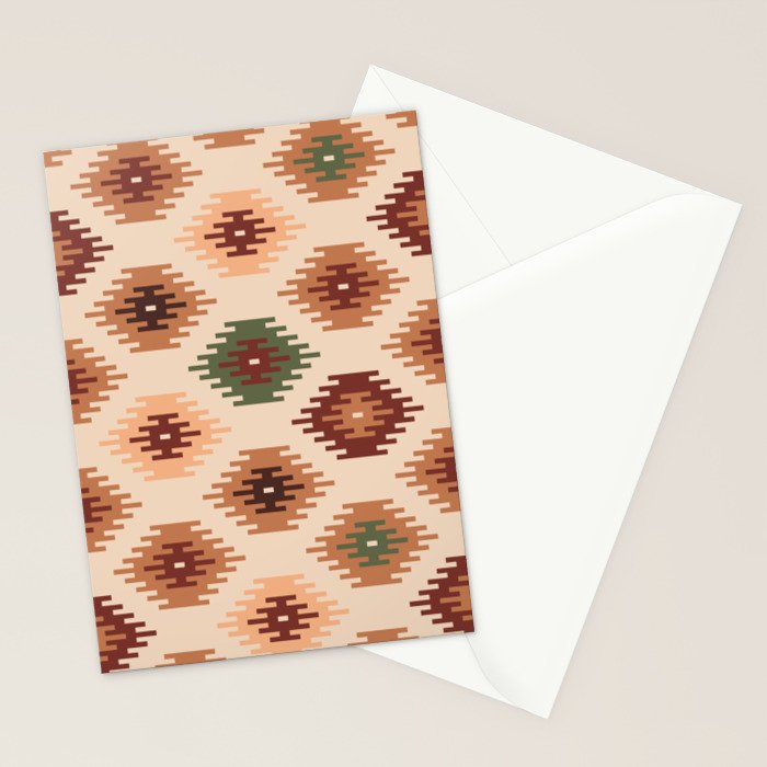 Southwest native Aztec diamonds kilim Stationery Card Gallery Image 2