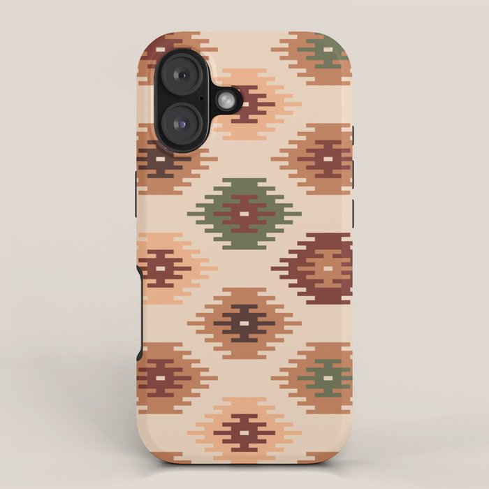 Southwest native Aztec diamonds kilim iPhone Case Gallery Image 1