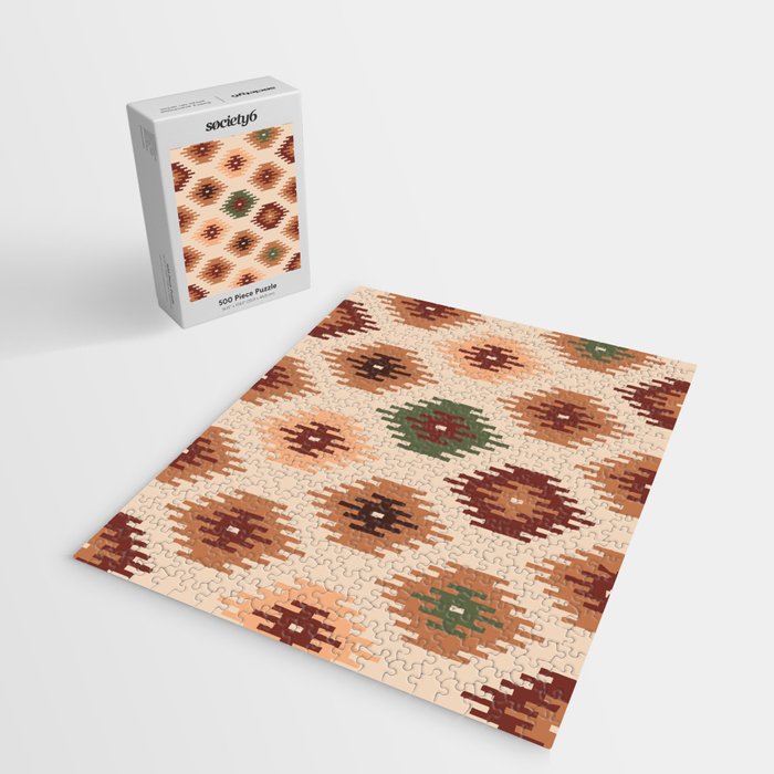 Southwest native Aztec diamonds kilim Jigsaw Puzzle Gallery Image 2