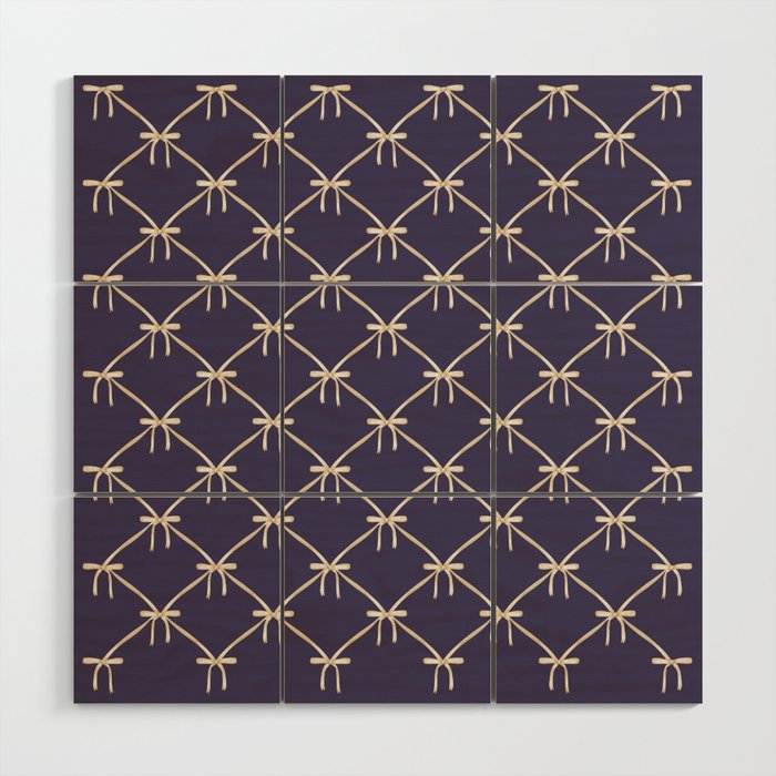 Bows & Ribbons Pattern XXXII Dark Lavender Purple Wood Wall Art Gallery Image 1