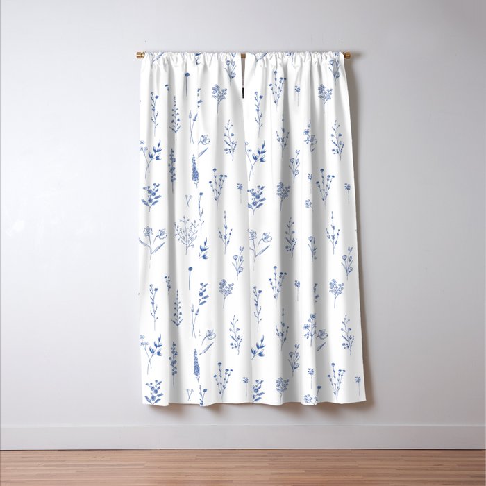 Wildflowers in blue Window Curtain Gallery Image 3