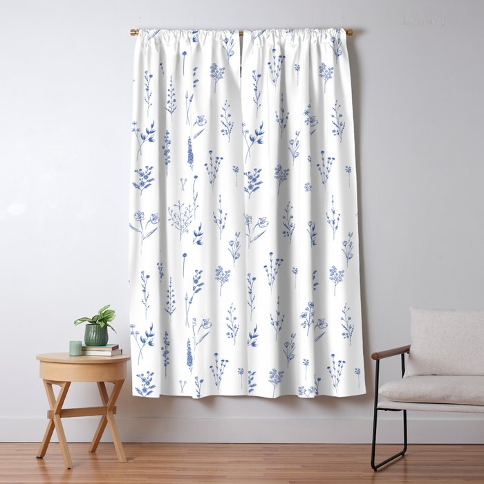 Wildflowers in blue Window Curtain Gallery Image 5