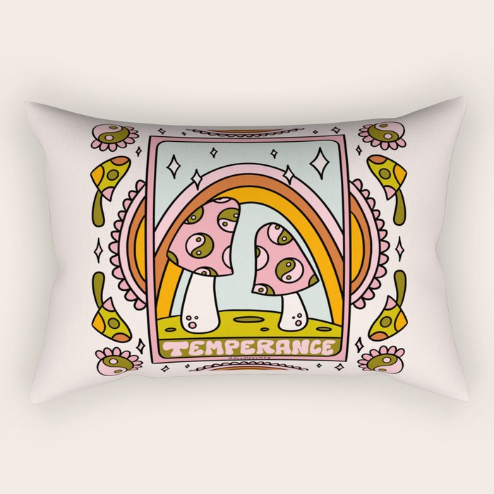 14. Temperance Tarot Mushroom Rectangular Pillow Gallery Image 2