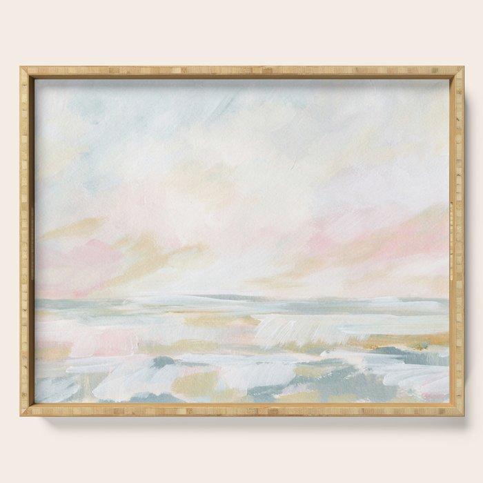 Golden Hour - Pastel Seascape Serving Tray Gallery Image 1