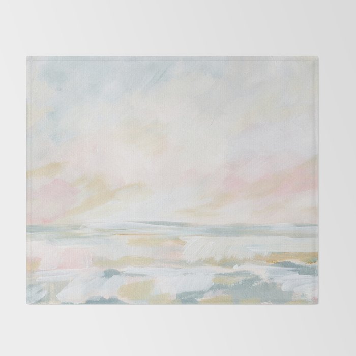 Golden Hour - Pastel Seascape Throw Blanket Gallery Image 2