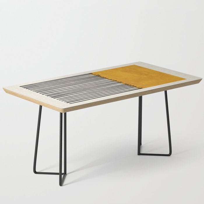 Sunshine Color Field Rothko Inspired Abstract Mid Century Modern Geometric Pattern Coffee Table Gallery Image 1