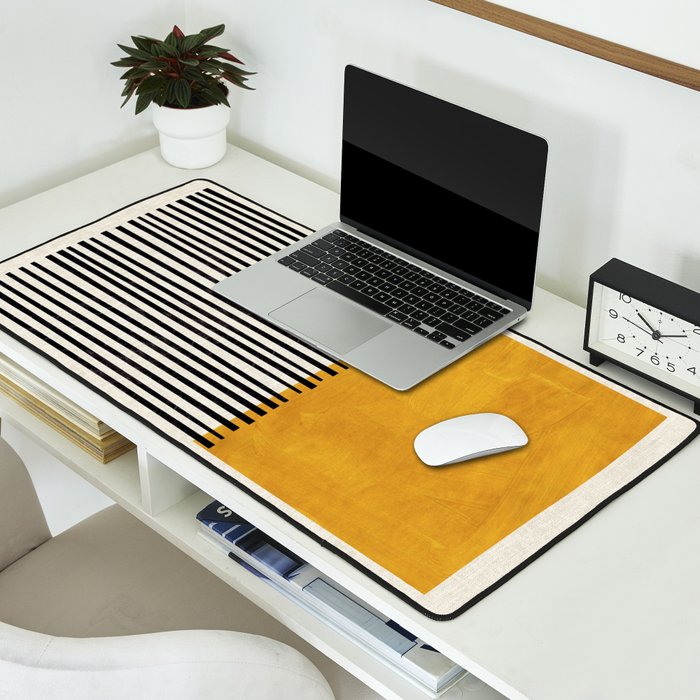 Sunshine Color Field Rothko Inspired Abstract Mid Century Modern Geometric Pattern Desk Mat Gallery Image 2