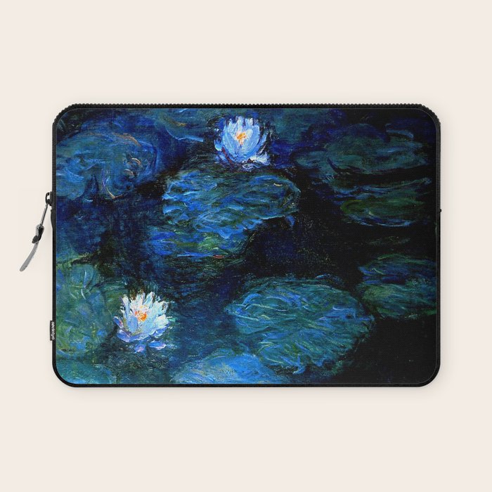 monet water lilies 1899 blue Teal Laptop Sleeve Gallery Image 1