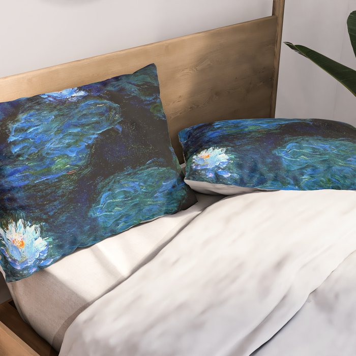 monet water lilies 1899 blue Teal Pillow Sham Gallery Image 2