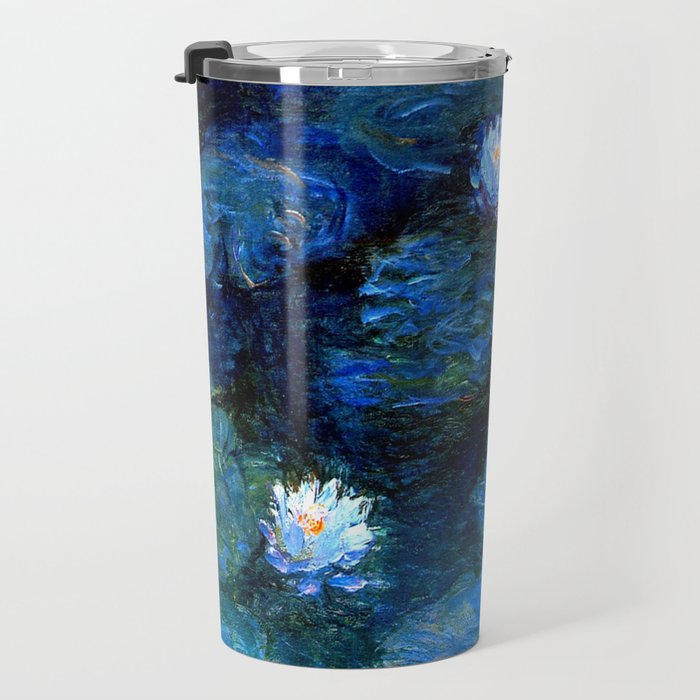 monet water lilies 1899 blue Teal Travel Mug Gallery Image 3