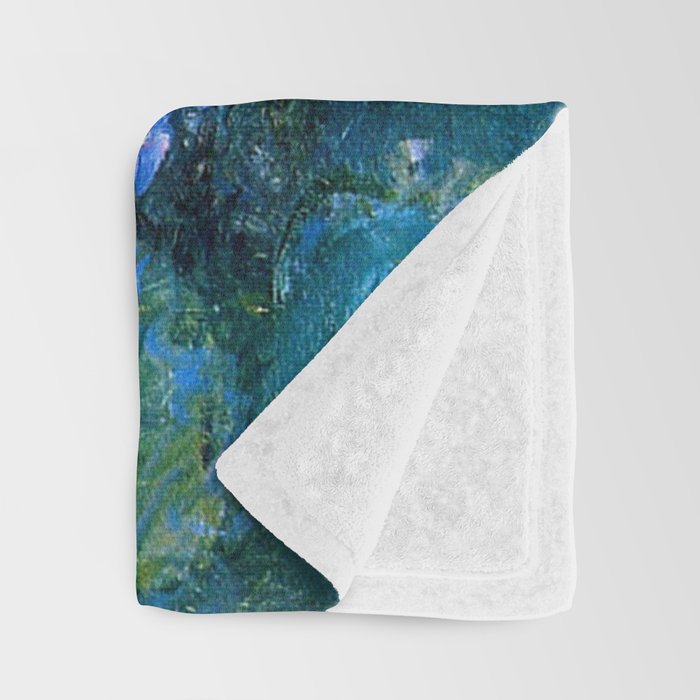 monet water lilies 1899 blue Teal Throw Blanket Gallery Image 3