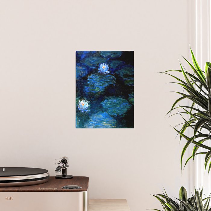 monet water lilies 1899 blue Teal Poster Gallery Image 2