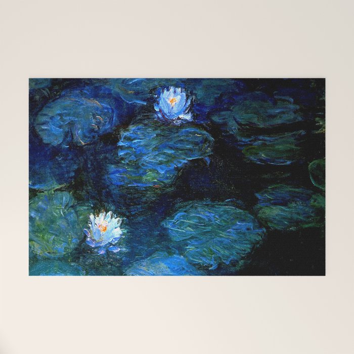 monet water lilies 1899 blue Teal Welcome Mat Gallery Image 1