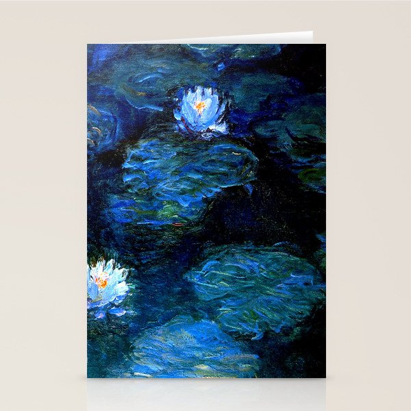 monet water lilies 1899 blue Teal Stationery Card Gallery Image 2