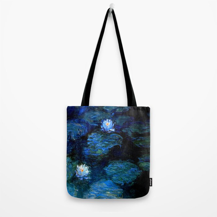 monet water lilies 1899 blue Teal Tote Bag Gallery Image 2