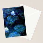 monet water lilies 1899 blue Teal Stationery Card Gallery Image 2