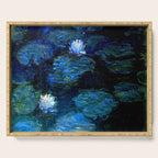 monet water lilies 1899 blue Teal Serving Tray Gallery Image 1