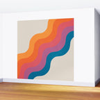 Vintage California Sun: Slanted Stripes Wall Mural Gallery Image 2
