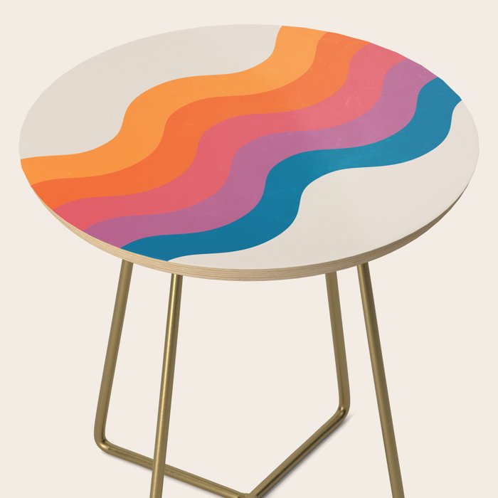 Vintage California Sun: Slanted Stripes Side Table Gallery Image 2