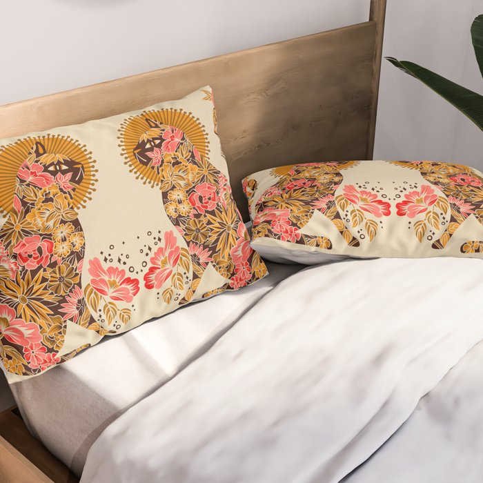 Porcelain Cat - 70s Palette Pillow Sham Gallery Image 2
