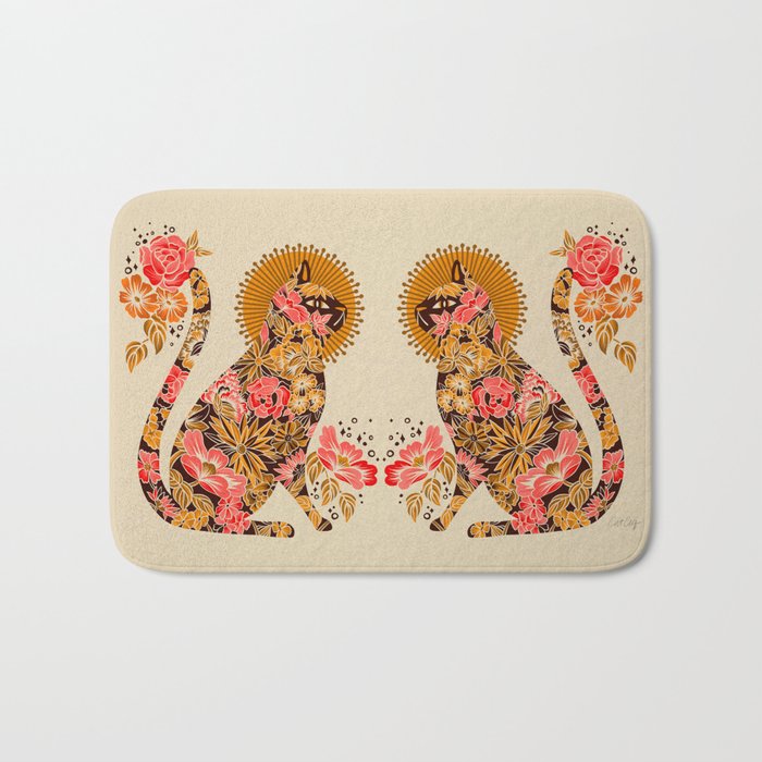 Porcelain Cat - 70s Palette Bath Mat Gallery Image 1