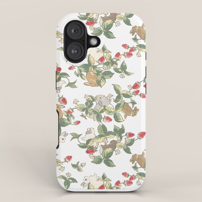 Strawberry fields bunnies iPhone Case Gallery Image 1