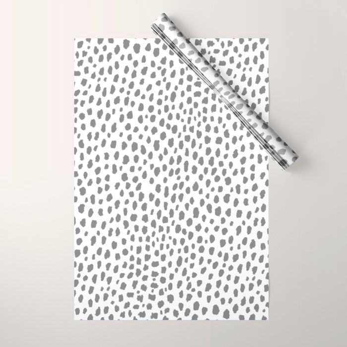 Gray Dalmatian Spots (gray/white) Wrapping Paper Gallery Image 1