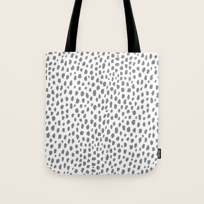 Gray Dalmatian Spots (gray/white) Tote Bag Gallery Image 1