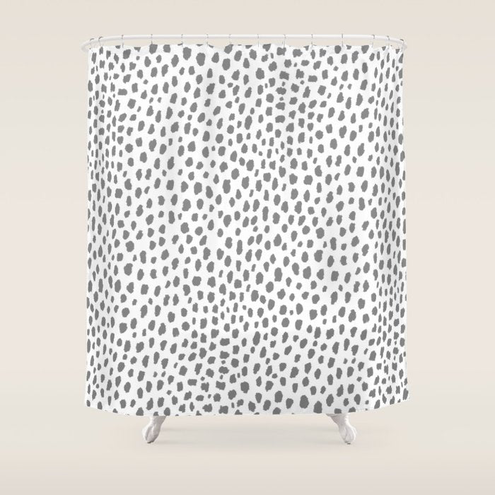 Gray Dalmatian Spots (gray/white) Shower Curtain Gallery Image 1