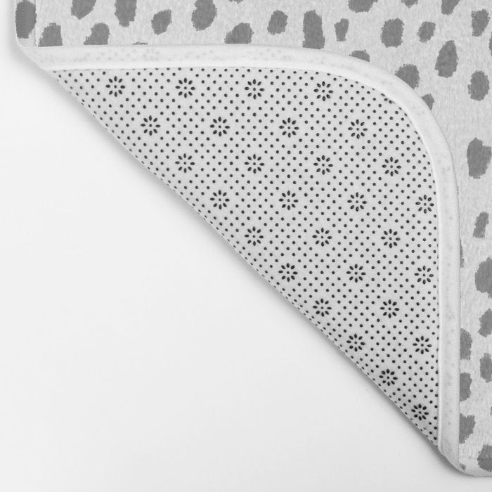 Gray Dalmatian Spots (gray/white) Bath Mat Gallery Image 2