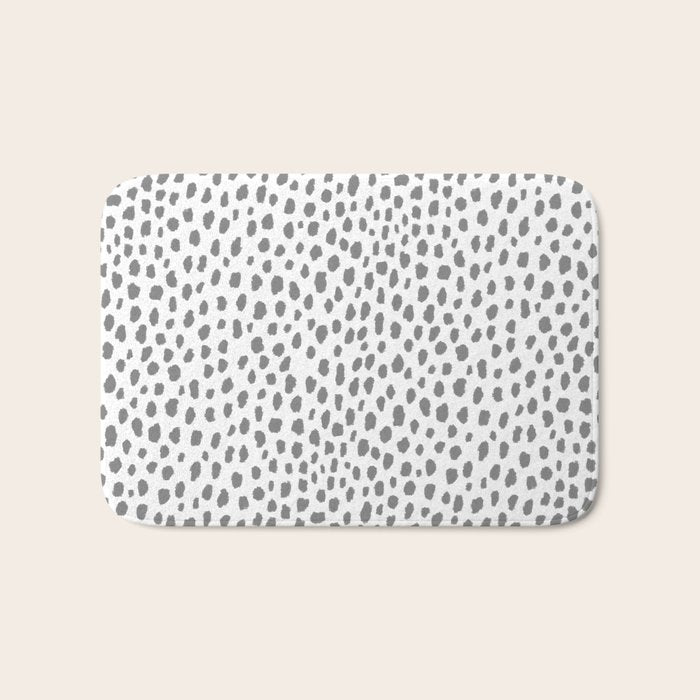 Gray Dalmatian Spots (gray/white) Bath Mat Gallery Image 1