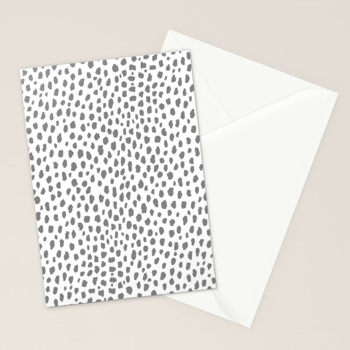Gray Dalmatian Spots (gray/white) Stationery Card Gallery Image 2
