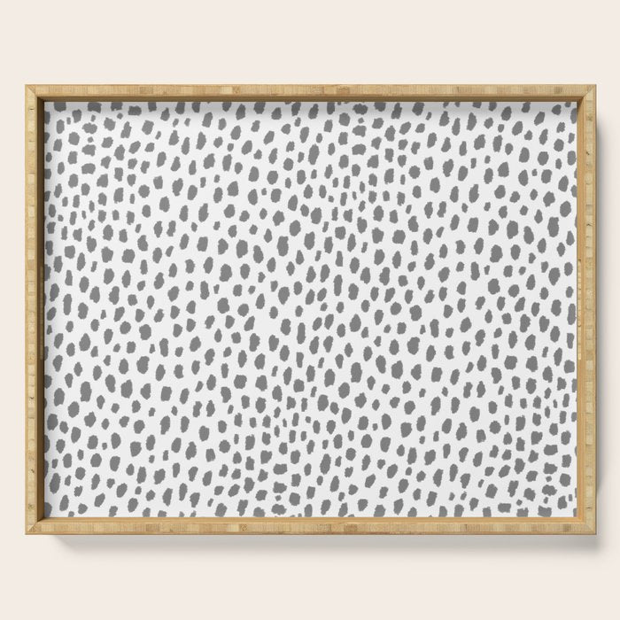 Gray Dalmatian Spots (gray/white) Serving Tray Gallery Image 1